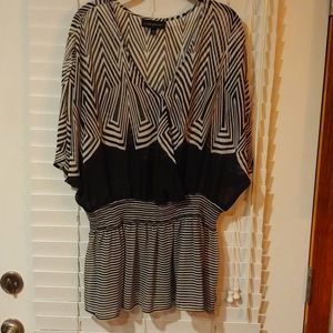 Black and White Tunic Top